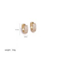 1 Pair Lady Commute Circle Plating Inlay Copper Zircon 18k Gold Plated Earrings sku image 1