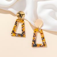 1 Piece Casual Vacation Trapezoid Oval Heart Shape Lacquer Painting Arylic Metal Acrylic Alloy Gold Plated Drop Earrings sku image 2