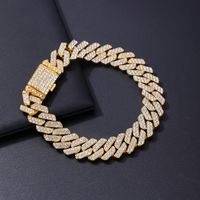 Hip-Hop Rock Punk Geometric Solid Color 304 Stainless Steel Plating Inlay Rhinestones K Gold Plated Rhodium Plated Men's Bracelets main image 7