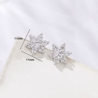 1 Pair Sweet Shiny Petal Plating Inlay Sterling Silver Zircon Silver Plated Ear Studs main image 2