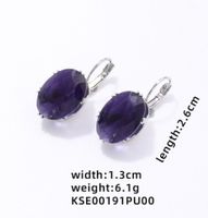 1 Pair Simple Style Oval Plating Inlay Copper Zircon Rhodium Plated Drop Earrings main image 2