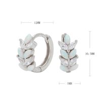 1 Paire Style Simple Grain Incruster Argent Sterling Strass Des Boucles D'oreilles main image 2