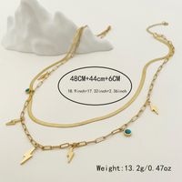 304 Stainless Steel Gold Plated Casual Sweet Layered Lightning Natural Stone Shell Layered Necklaces sku image 1