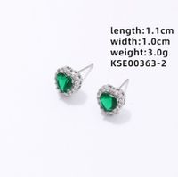 1 Pair Sweet Simple Style Heart Shape Plating Inlay Copper Zircon Silver Plated Ear Studs main image 2