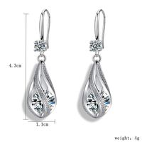 1 Pair Elegant Sweet Water Droplets Plating Inlay Sterling Silver Zircon Silver Plated Drop Earrings main image 2