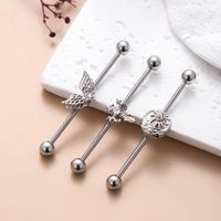 1 Piece Ear Cartilage Rings & Studs Vintage Style Cross Wings 316 Stainless Steel  Inlay Zircon main image 1