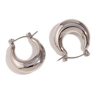 1 Pair Simple Style Classic Style Solid Color Plating Stainless Steel 18k Gold Plated Hoop Earrings sku image 1
