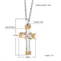 304 Stainless Steel 18K Gold Plated Hip-Hop Retro Plating Cross main image 2