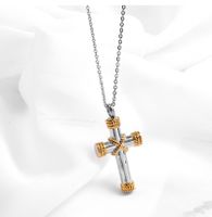304 Stainless Steel 18K Gold Plated Hip-Hop Retro Plating Cross sku image 2