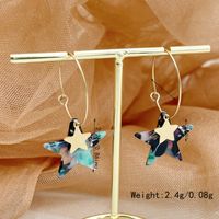 1 Pair Vacation Simple Style Leaf Flower Plating Inlay 304 Stainless Steel Arylic Acrylic Gold Plated Drop Earrings sku image 7