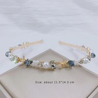 Sweet Simple Style Shell Imitation Pearl Alloy Inlay Artificial Crystal Hair Band sku image 2