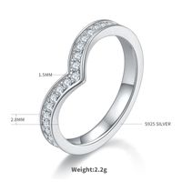 Elegant Classic Style Round Sterling Silver White Gold Plated Moissanite Rings In Bulk sku image 2