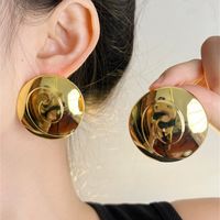 1 Pair Ig Style Retro French Style Round Plating Alloy Gold Plated Silver Plated Ear Studs main image 1