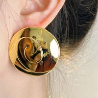 1 Pair Ig Style Retro French Style Round Plating Alloy Gold Plated Silver Plated Ear Studs main image 5