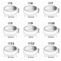 8mm Glossy Stainless Steel Ring Simple Fashion Jewelry Wholesale main image 9