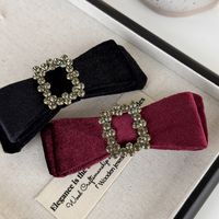 Women's Simple Style Commute Bow Knot Cloth Inlay Rhinestones Hair Claws main image 2