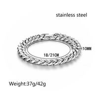 Hip-Hop Solid Color 304 Stainless Steel Chain 18K Gold Plated Men's Bracelets main image 2