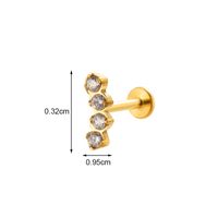 1 Piece Ear Cartilage Rings & Studs Vintage Style Heart Shape 316 Stainless Steel  Pure Titanium Copper Plating Inlay Zircon sku image 10