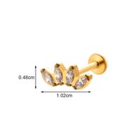 1 Piece Ear Cartilage Rings & Studs Vintage Style Heart Shape 316 Stainless Steel  Pure Titanium Copper Plating Inlay Zircon sku image 12