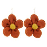 1 Paire Style Simple Fleur Fait Main Chiffon Crochet D'oreille main image 6