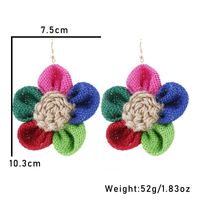 1 Paire Style Simple Fleur Fait Main Chiffon Crochet D'oreille main image 3