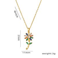 Wholesale Elegant Sunflower Stainless Steel Polishing Plating Inlay 18k Gold Plated Zircon Pendant Necklace sku image 1