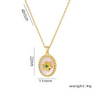 Simple Style Geometric Flower Stainless Steel Shell Titanium Steel 18k Gold Plated Pendant Necklace sku image 1