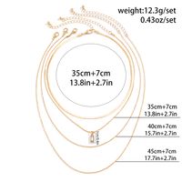 Einfacher Stil Klassischer Stil Irregulär Geometrisch Rechteck Zirkon Legierung Kupfer Großhandel Geschichtete Halskette main image 2