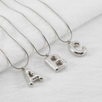 304 Stainless Steel Simple Style Polishing Letter Titanium Steel Pendant Necklace main image 1