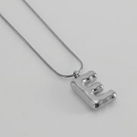 304 Stainless Steel Simple Style Polishing Letter Titanium Steel Pendant Necklace sku image 4