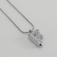 304 Stainless Steel Simple Style Polishing Letter Titanium Steel Pendant Necklace sku image 5