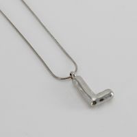 304 Stainless Steel Simple Style Polishing Letter Titanium Steel Pendant Necklace sku image 11