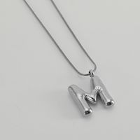 304 Stainless Steel Simple Style Polishing Letter Titanium Steel Pendant Necklace sku image 12