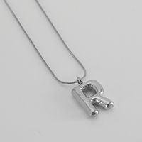 304 Stainless Steel Simple Style Polishing Letter Titanium Steel Pendant Necklace sku image 17