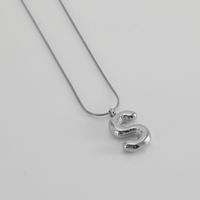 304 Stainless Steel Simple Style Polishing Letter Titanium Steel Pendant Necklace sku image 18