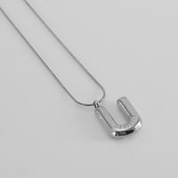 304 Stainless Steel Simple Style Polishing Letter Titanium Steel Pendant Necklace sku image 20