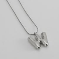 304 Stainless Steel Simple Style Polishing Letter Titanium Steel Pendant Necklace sku image 22