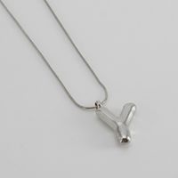 304 Stainless Steel Simple Style Polishing Letter Titanium Steel Pendant Necklace sku image 24