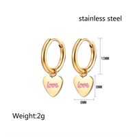 1 Pair Sweet Simple Style Heart Shape Plating Carving 304 Stainless Steel 18K Gold Plated Drop Earrings main image 2