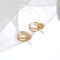 1 Pair Sweet Simple Style Heart Shape Plating Carving 304 Stainless Steel 18K Gold Plated Drop Earrings main image 4