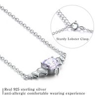 Elegant Heart Shape Sterling Silver Inlay Zircon Pendant Necklace main image 2