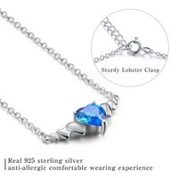 Elegant Heart Shape Sterling Silver Inlay Zircon Pendant Necklace main image 3