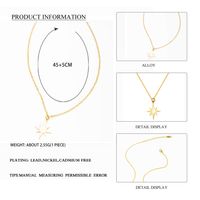 Mode Sechs-stern Sonne Anhänger Titan Stahl Schlüsselbein Kette 14k Gold Überzogene Halskette main image 7