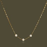 Elegant Simple Style Geometric Imitation Pearl Pearl None 18K Gold Plated Women's Necklace main image 1