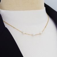 Elegant Simple Style Geometric Imitation Pearl Pearl None 18K Gold Plated Women's Necklace main image 3