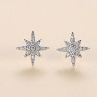 1 Pair Simple Style Constellation Star Plating Inlay Copper Zircon Gold Plated Ear Studs sku image 2