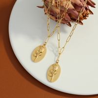 304 Stainless Steel 18K Gold Plated Elegant Plating Flowers Rose None Pendant Necklace main image 6