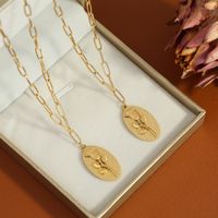 304 Stainless Steel 18K Gold Plated Elegant Plating Flowers Rose None Pendant Necklace main image 8