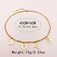 304 Stainless Steel 14K Gold Plated Simple Style Plating Letter Pendant Necklace main image 4