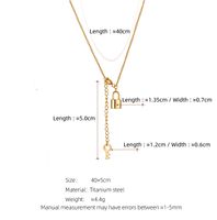 304 Stainless Steel 18K Gold Plated Casual Simple Style Plating Key Lock Pendant Necklace main image 2